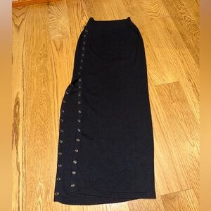Silence + Noise Knit Pencil Skirt with a Button Slit - Size Medium